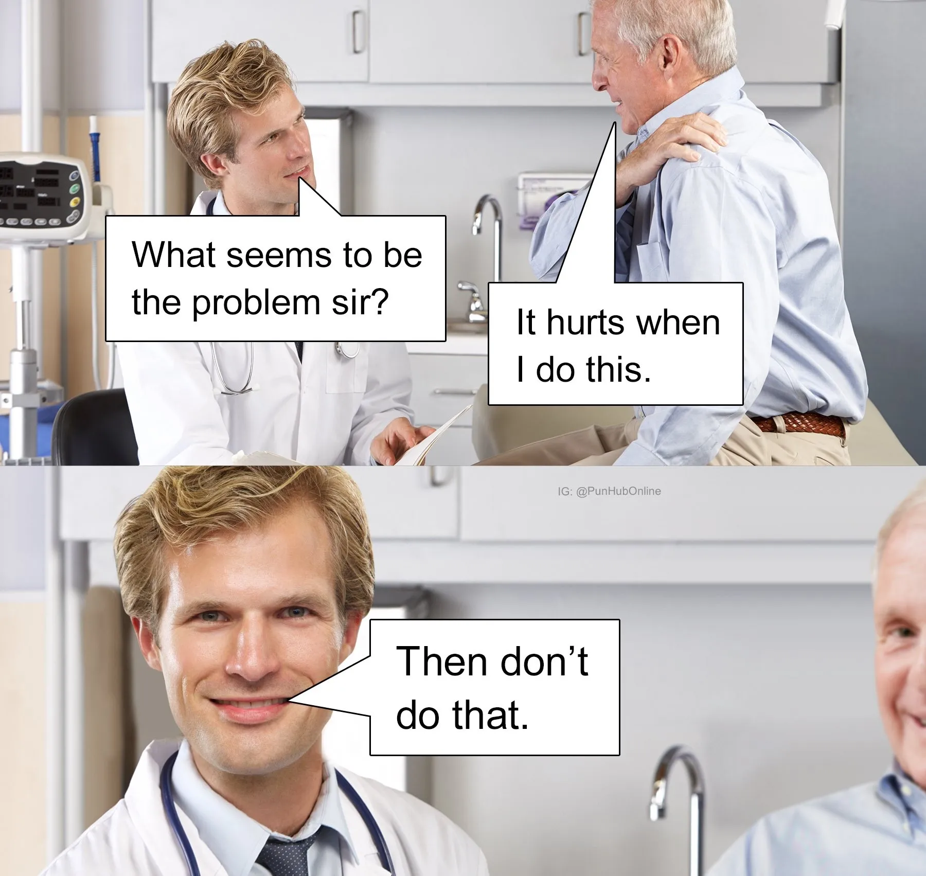 A frustrated doctor meme
